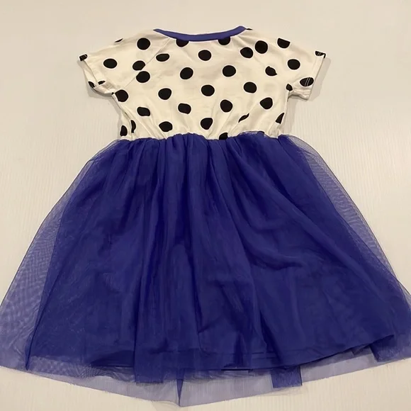 Sequined heart, off white polka dot dress, purple/blue tool bottom. Size small - Picture 5 of 6